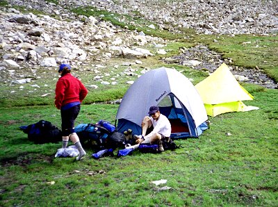 Campsite below Kaweah Pass