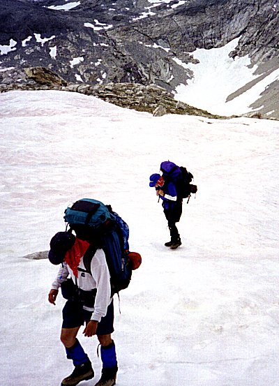 Snowfield in Middle Section Triple Divide Pass